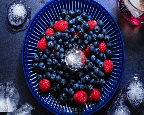 Mixed berries bowl strawberry blueberry